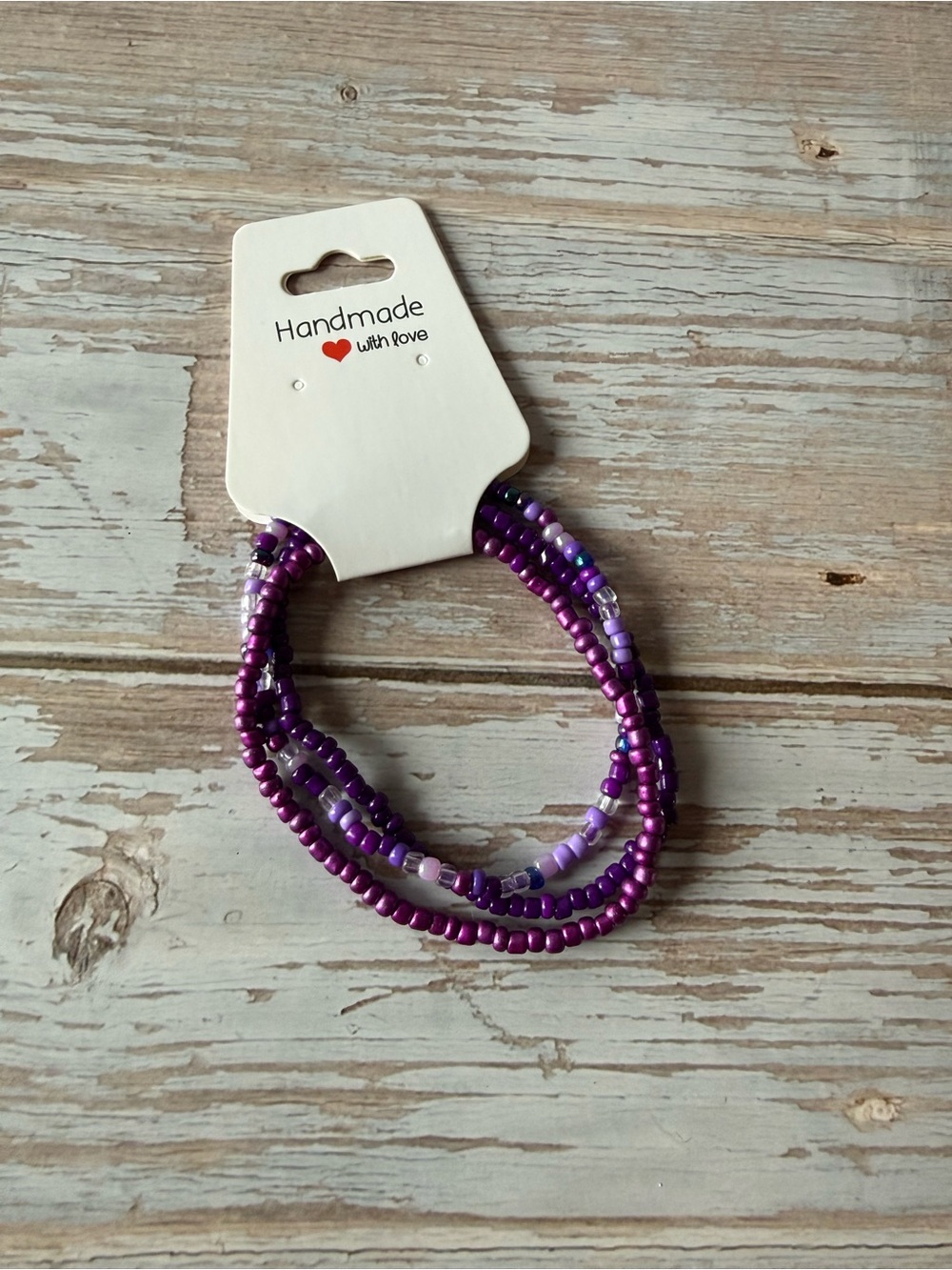 Purple Beaded Bracelet, set of 3, boho bracelet, summer jewelry, seed beads